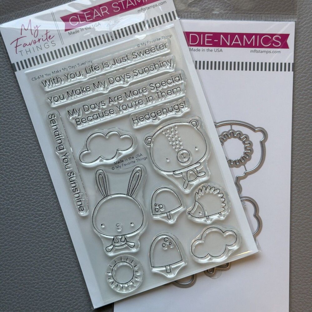 My Favorite Things You Make my Days Sunshiney  Sunshine Stamp & Die Clouds Bunny